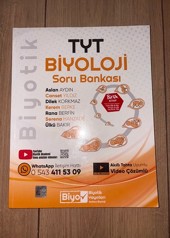 TYT Biyoloji Soru Bankası Video Çözümlü