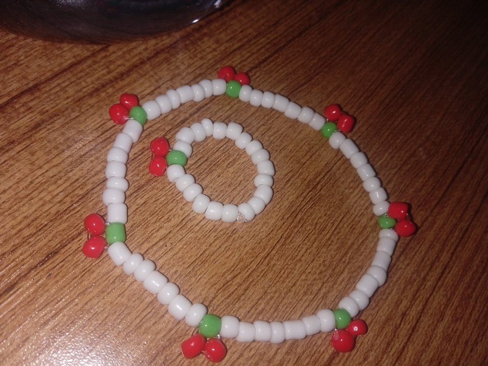 Boncuklu kirazlı bileklik ve Yüzük Seti - Görsel 2