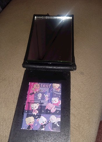 Siyah K-Pop Temalı cep aynası - Görsel 4