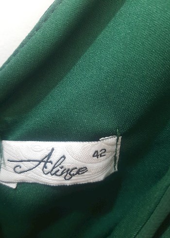 Alice & Olivia Yeşil V Yakalı Midi Şifon Elbise