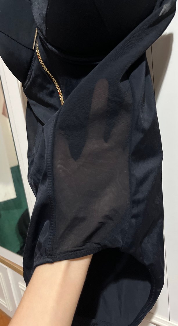 Fermuarlı Siyah Strappy Mayo - Görsel 3