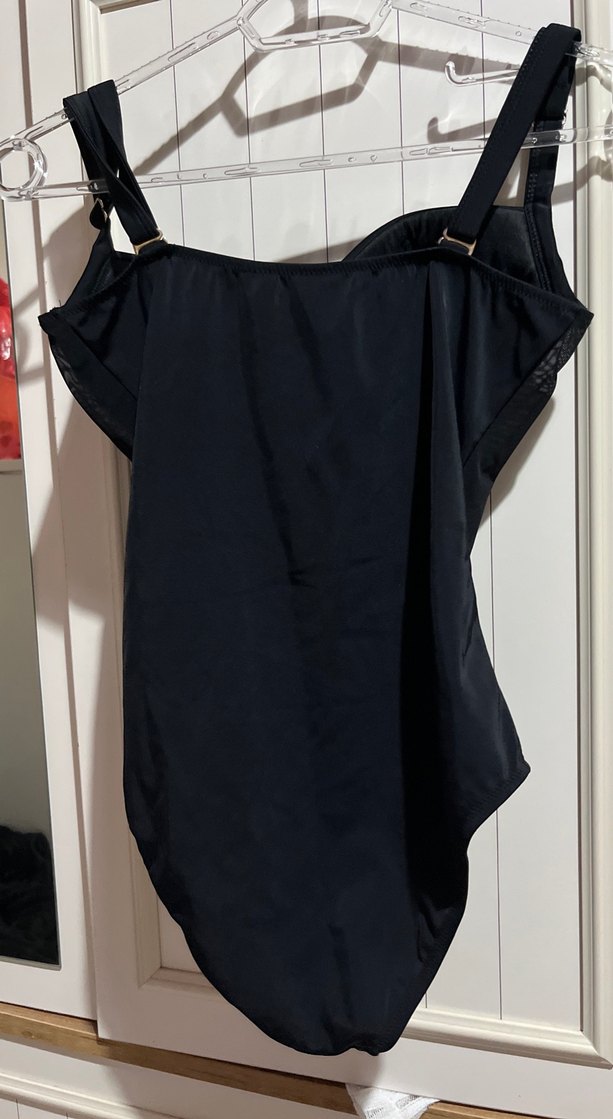 Fermuarlı Siyah Strappy Mayo - Görsel 4