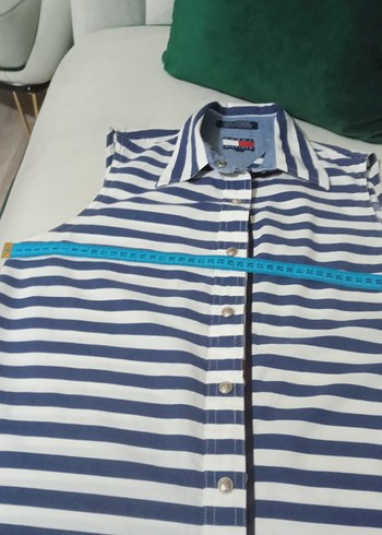 Tommy Hilfiger Mavi Çizgili Kolsuz Gömlek