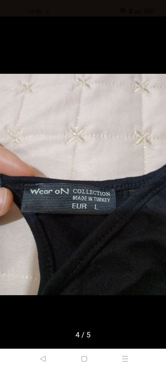 Uzun Kollu Siyah Payetli Bluz - Görsel 4