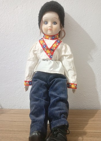 Antika porselen başlı kumaş gövdeli vintage bebek. 1930 - Görsel 15