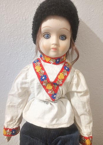 Antika porselen başlı kumaş gövdeli vintage bebek. 1930 - Görsel 13