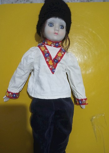 Antika porselen başlı kumaş gövdeli vintage bebek. 1930 - Görsel 12