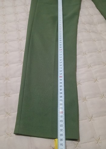 Kadın Yeşil Midi Kumaş Pantolon - Görsel 2