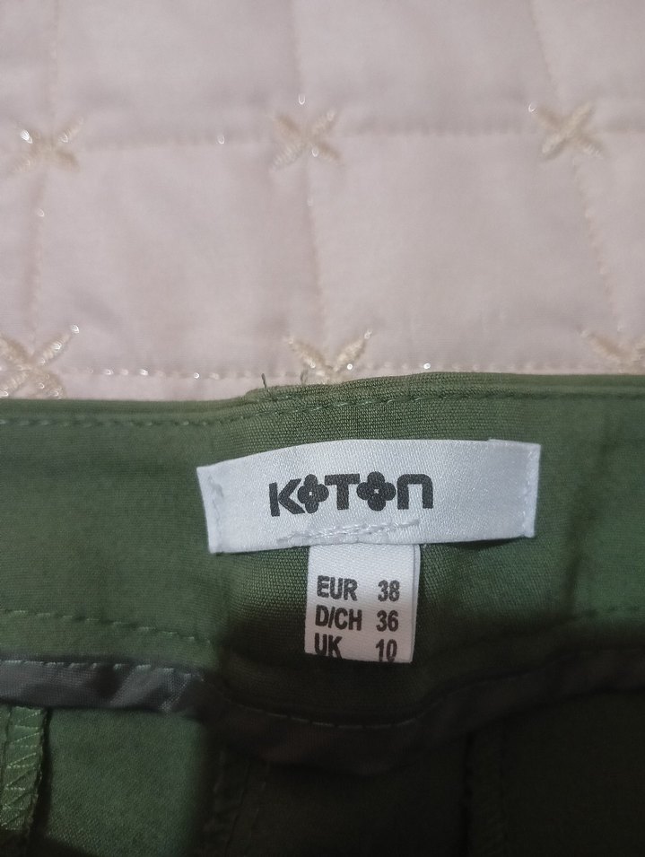 Kadın Yeşil Midi Kumaş Pantolon - Görsel 4