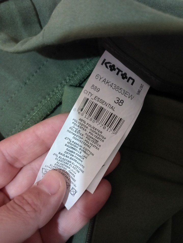 Kadın Yeşil Midi Kumaş Pantolon - Görsel 3