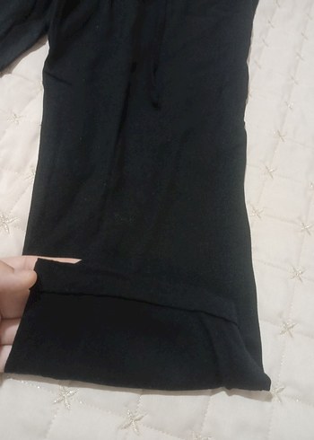 Addax Siyah Keten Salaş Midi Kadın Pantolon - Görsel 3