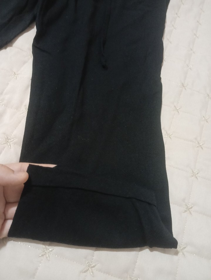 Addax Siyah Keten Salaş Midi Kadın Pantolon - Görsel 3