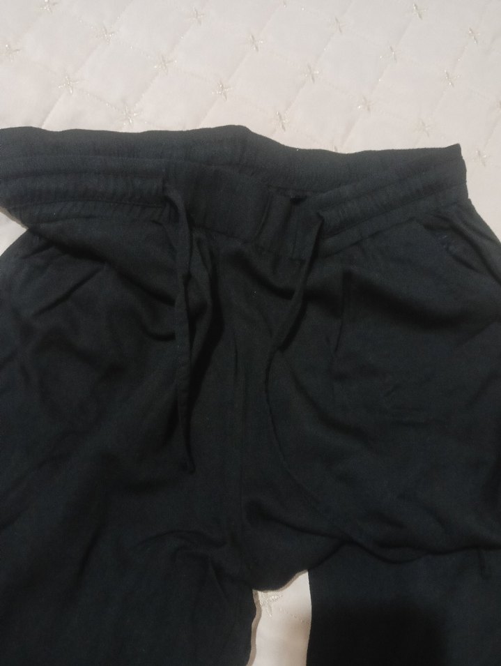 Addax Siyah Keten Salaş Midi Kadın Pantolon - Görsel 5