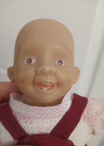 Gloobe  antika oyuncakPembe tulumlu pastel renk bebek oyuncak - Görsel 6