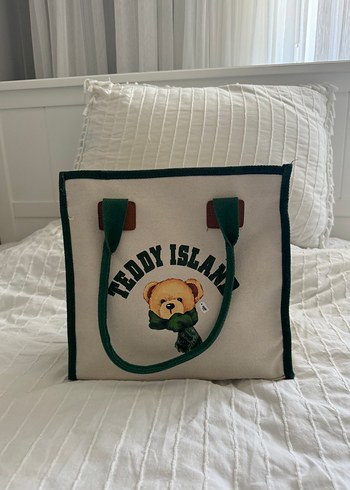 Ayı Desenli Yeşil Kadın Omuz Çantası