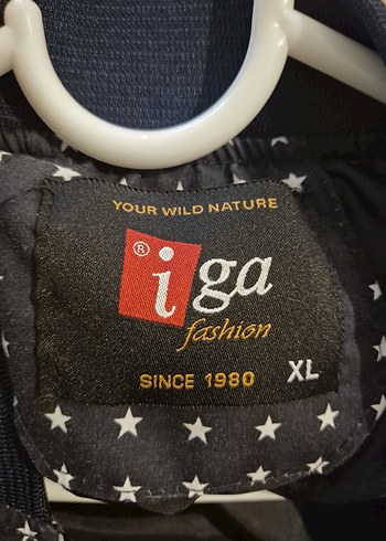 Mavi Baskılı Fermuarlı Kadın Ceket - Görsel 3