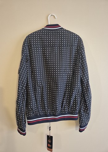 Mavi Baskılı Fermuarlı Kadın Ceket - Görsel 2