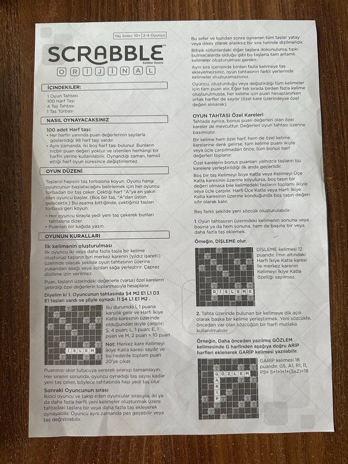 Scrabble Orijinal Kutu Oyunu - Görsel 3