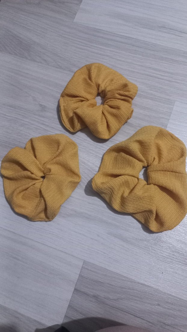 Sarı  Lastikli Saç Tokası - Görsel 3