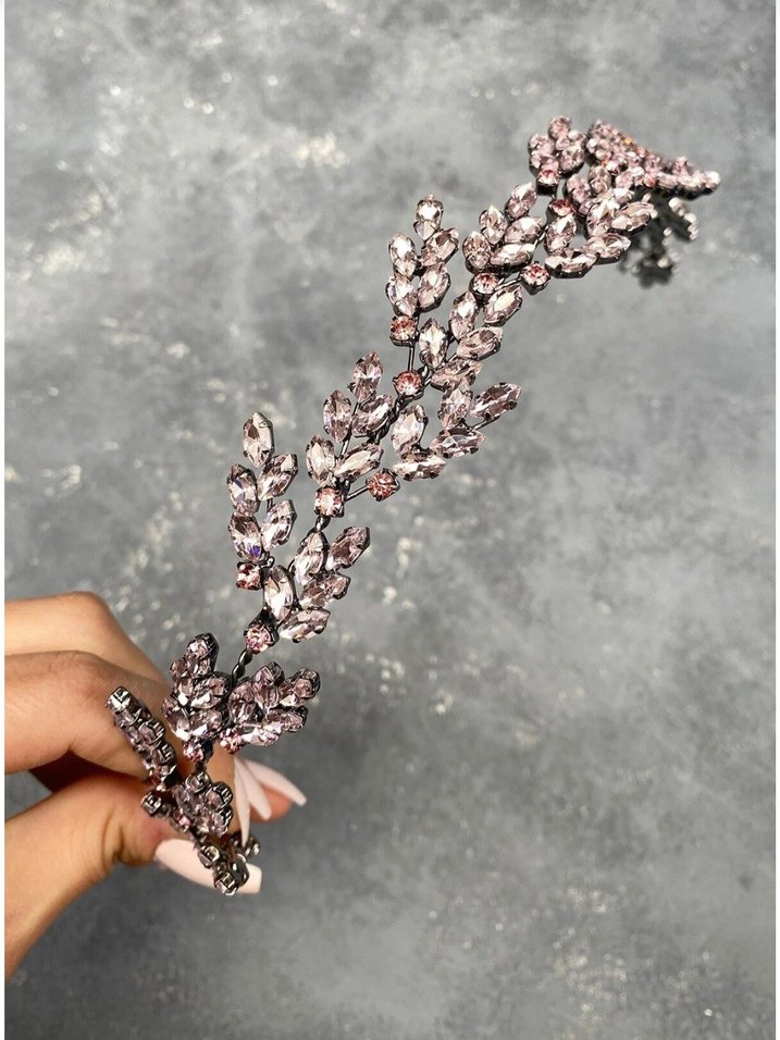 Pembe Işıltılı Cam Taşlı Saç Aksesuarı - Görsel 3