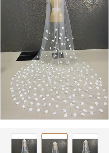 Dantel İşlemeli Beyaz Bohem Gelin Duvağı - Görsel 2