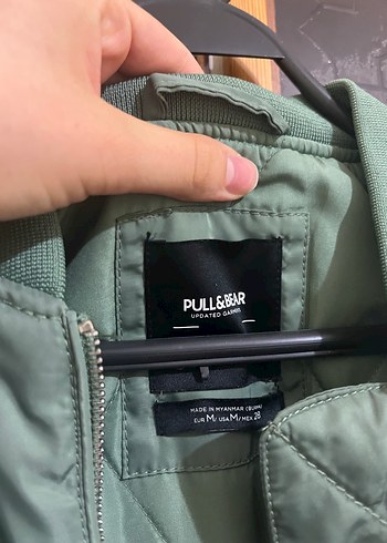 Pull and Bear Pull&bear yeşil bomber ceket