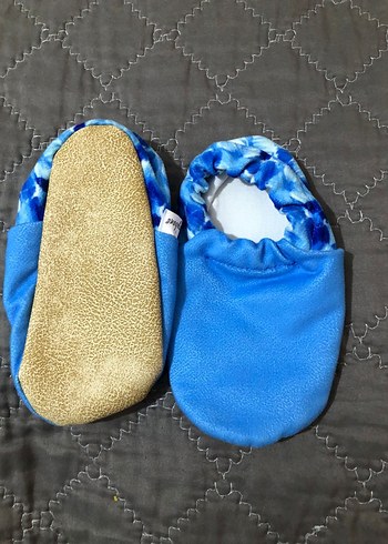 Mavi Bağcıksız Bebek Ev Ayakkabısı - Görsel 2