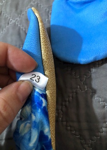 Mavi Bağcıksız Bebek Ev Ayakkabısı - Görsel 4