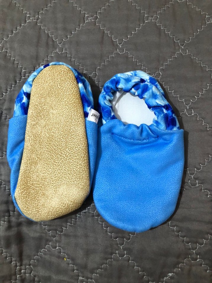 Mavi Bağcıksız Bebek Ev Ayakkabısı - Görsel 2