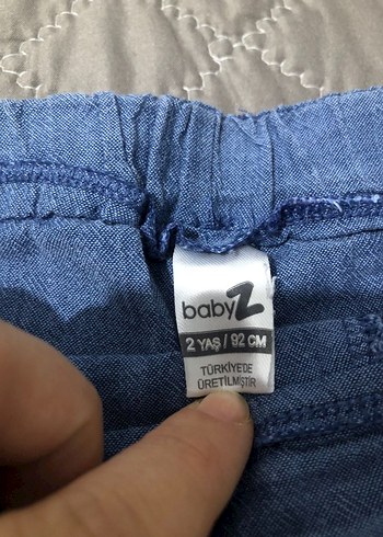 Nakışlı Düğmeli Mavi Erkek çocuk Kot Şort - Görsel 4