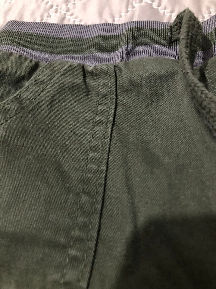 Erkek Çocuk Haki Renk Pamuklu Kemerli Pantolon - Görsel 2