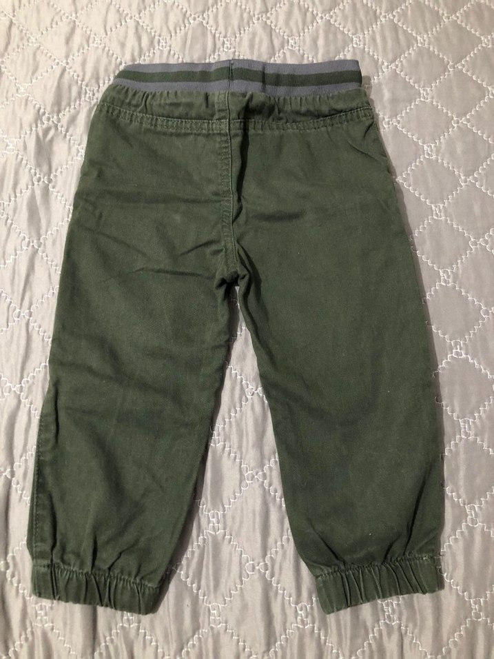 Erkek Çocuk Haki Renk Pamuklu Kemerli Pantolon - Görsel 4