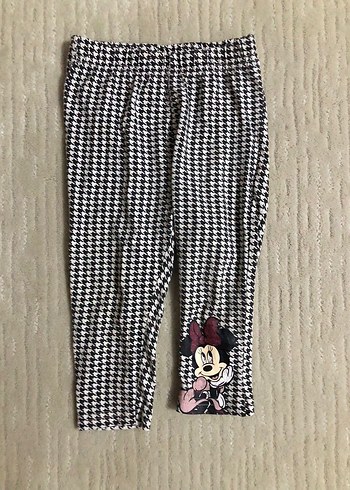 Bordo Kız Çocuk Minnie Baskılı Pamuklu Sweatshirt tayt takım - Görsel 5