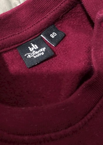 Bordo Kız Çocuk Minnie Baskılı Pamuklu Sweatshirt tayt takım - Görsel 3