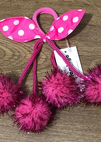 Renkli Puantiyeli Kız Çocuk Saç Lastiği - Görsel 2