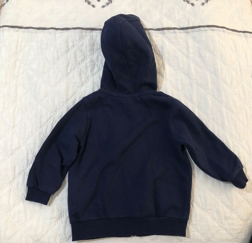 Koyu Mavi Kapüşonlu Fermuarlı Erkek Sweatshirt - Görsel 2