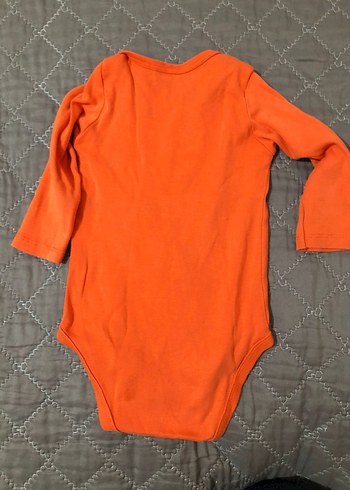 Turuncu Uzun Kollu Bebek Çıtçıtlı Body - Görsel 2