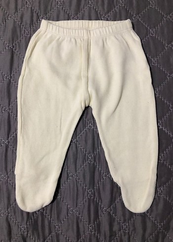 Beyaz Nakışlı Kız Bebek Pantolonu - Görsel 2