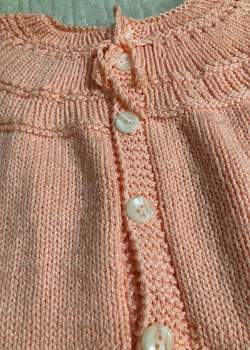 Kız Çocuk Pembe Örgü Hırka - Görsel 3