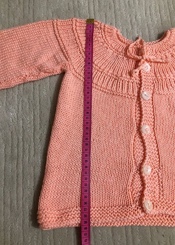 Kız Çocuk Pembe Örgü Hırka - Görsel 5