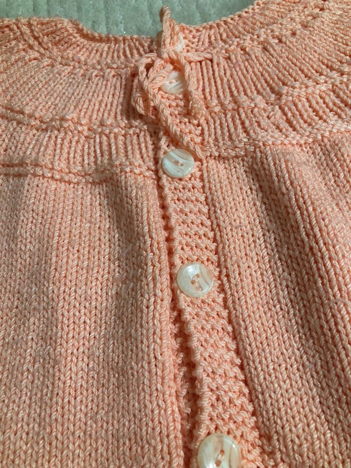 Kız Çocuk Pembe Örgü Hırka - Görsel 3