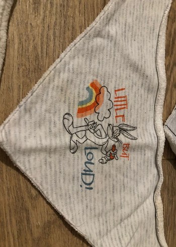 Gri Baskılı Bebek Önlüğü 3'lü Set - Görsel 3