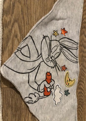 Gri Baskılı Bebek Önlüğü 3'lü Set - Görsel 2