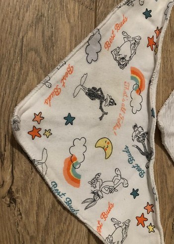 Gri Baskılı Bebek Önlüğü 3'lü Set - Görsel 4