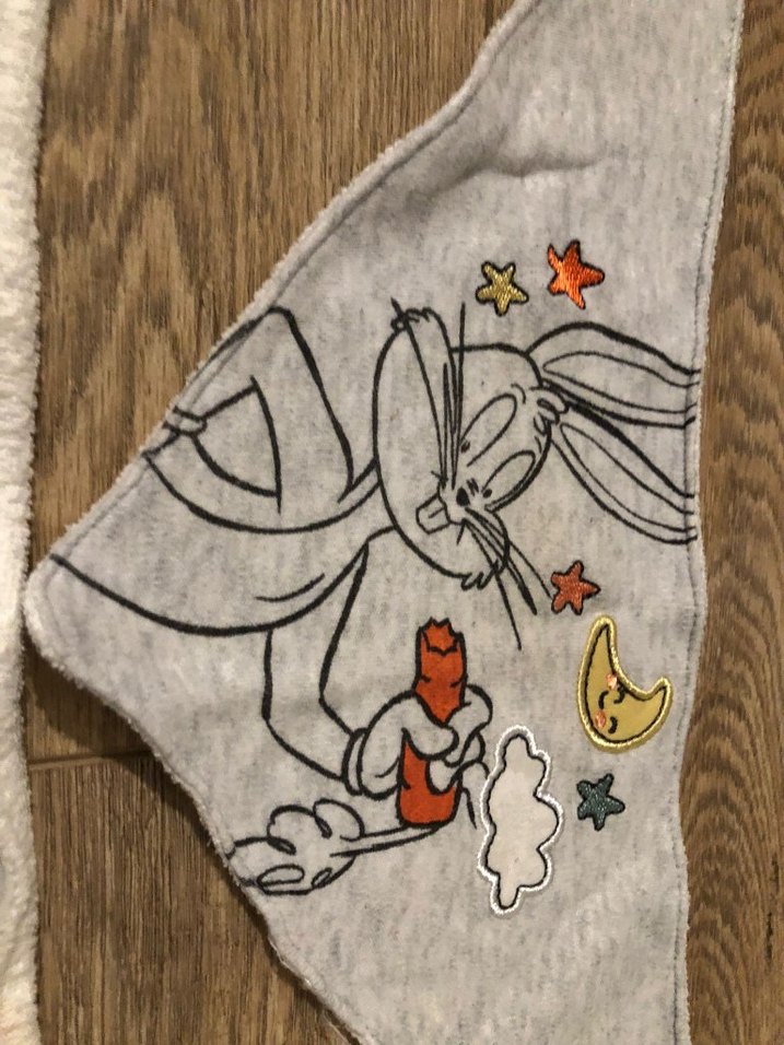 Gri Baskılı Bebek Önlüğü 3'lü Set - Görsel 2