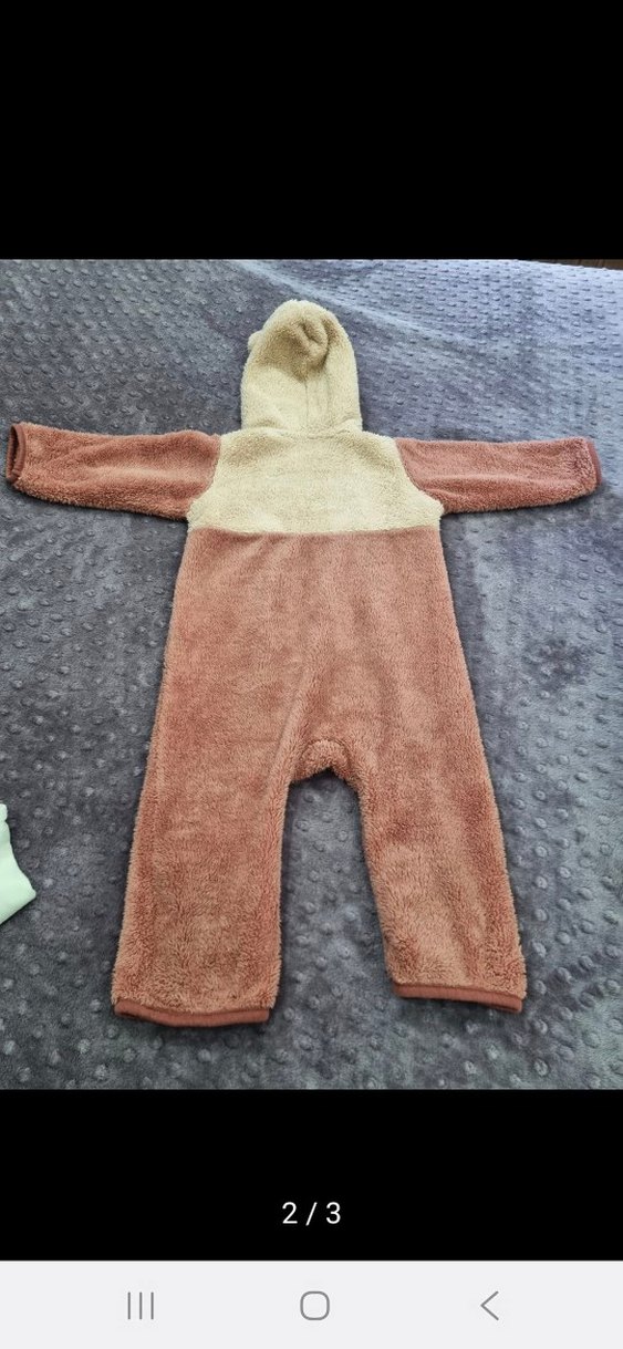 Kürklü Kahverengi Bebek Tulum - Görsel 2