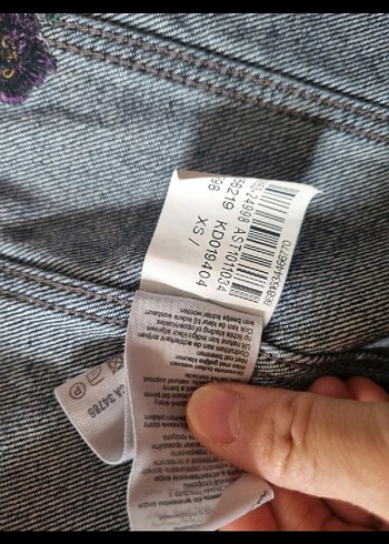 mavi jeans Nakışlı Kadın Kot Ceket - Görsel 4