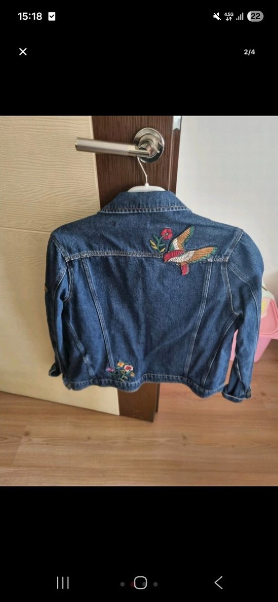 mavi jeans Nakışlı Kadın Kot Ceket - Görsel 2