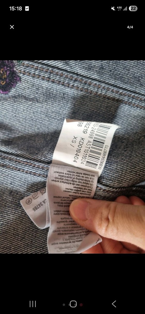 mavi jeans Nakışlı Kadın Kot Ceket - Görsel 4