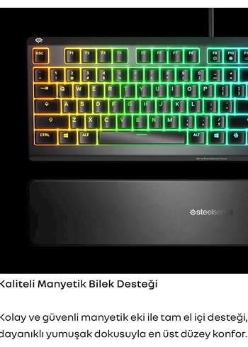 Steelseries Apex 3 Türkçe RGB Gaming Klavye - Görsel 9